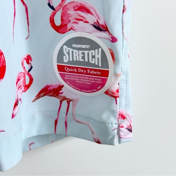 New! MOSMANN Pink Flamingo Australia Quick Dry Stretch Swim Trunks Shorts 2XL - Picture 5 of 12